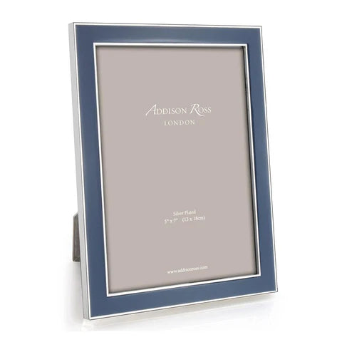 5x7 Denim Enamel & Silver Frame
