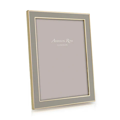 5x7 Taupe Enamel & Gold Frame