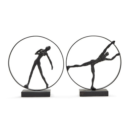 Movement Sculptures on Black Stand
