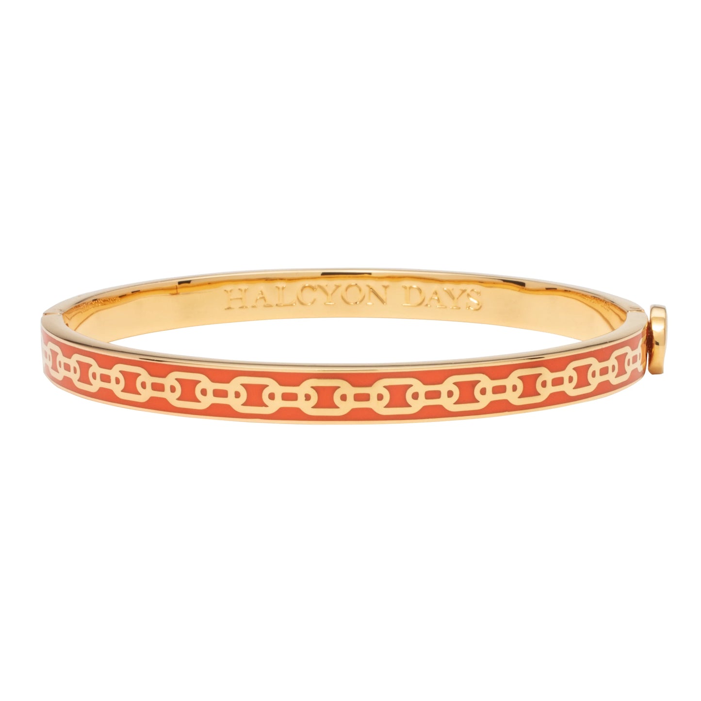 Orange Chain Hinged Bangle