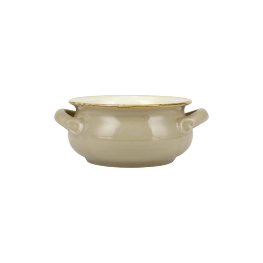 Vietri Italian Bakers Small Handled Round Baker - Cappuccino