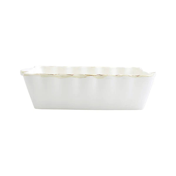 White Italian Bakers Medium Rectangular Baker