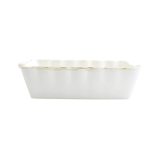 White Italian Bakers Medium Rectangular Baker