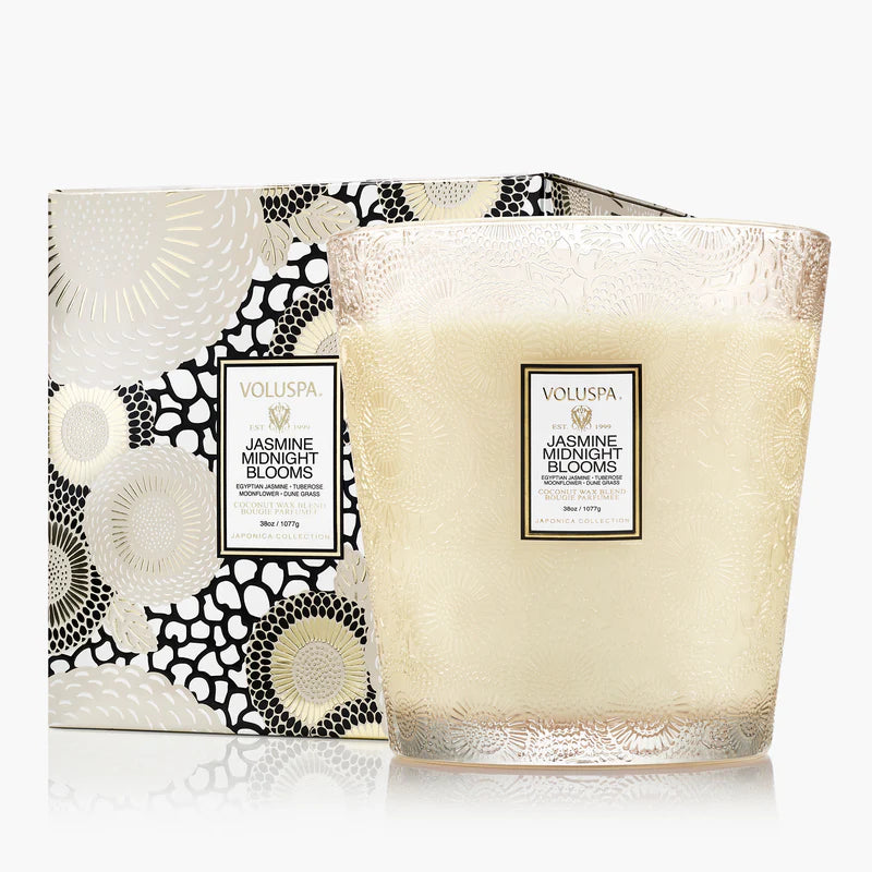 Voluspa Jasmine Midnight Blooms 3 Wick Hearth Candle