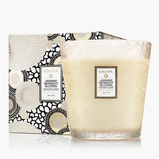 Voluspa Jasmine Midnight Blooms 3 Wick Hearth Candle
