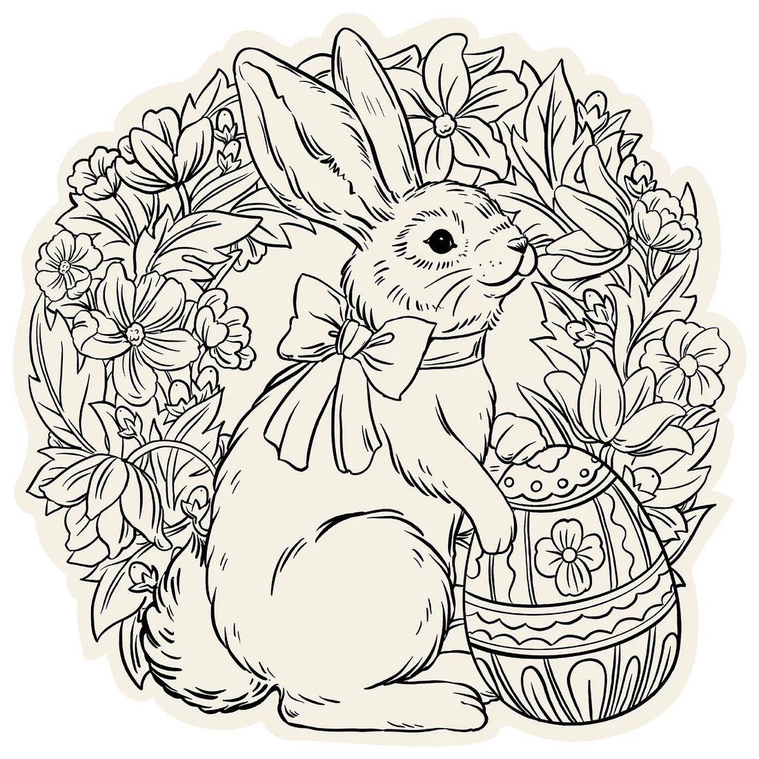 Hester & Cook Die-cut Coloring Bunny Wreath Placemat