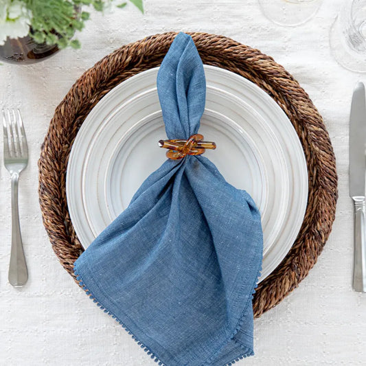 Berry Trim Napkin - Navy