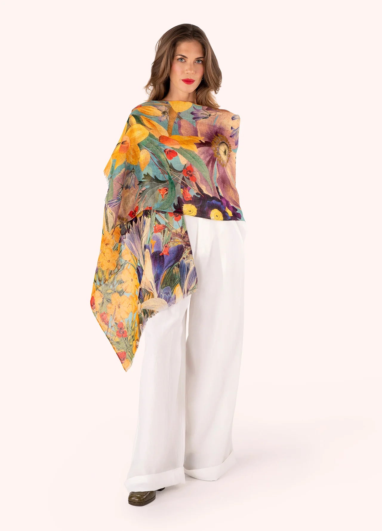Powder Designs Linen/Cotton Scarf - Spring Flora