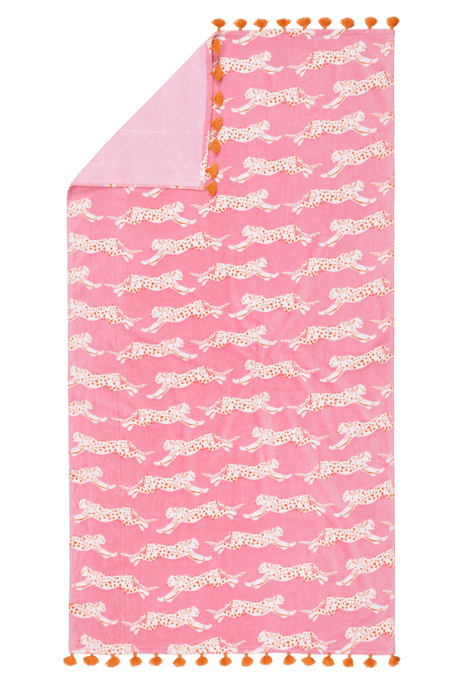 Leaping Leopard Pink Beach Towel