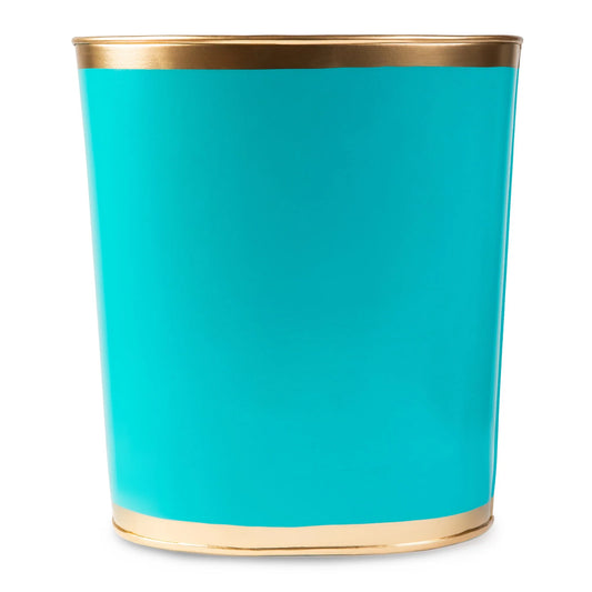 Turquoise Oval Wastebasket