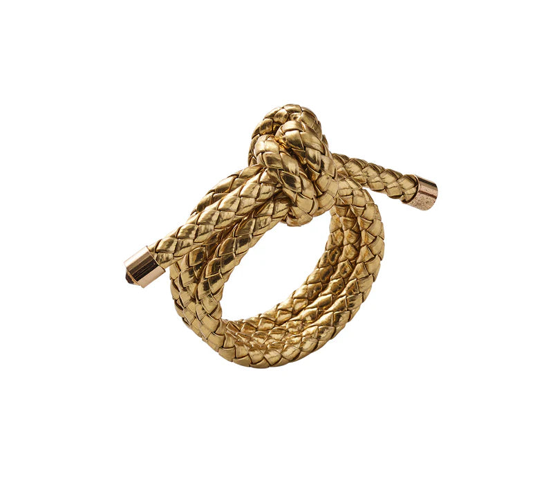 Kim Seybert Rope Knot Napkin Ring in Gold, Set of 4