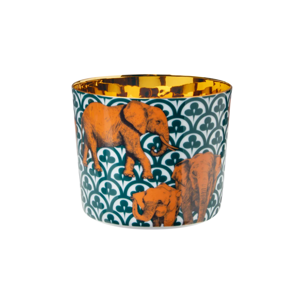 Sieger by Fürstenberg Sip Of Gold Beautiful Creatures Elephants Champagne Tumbler