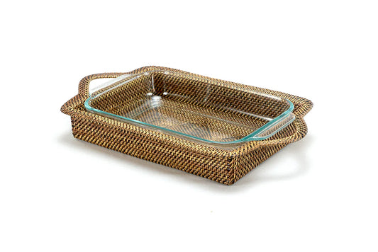 Calaisio Rectangular Casserole Basket with Pyrex, 2 Qt Baker