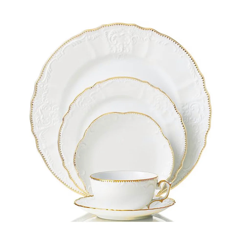 Simply Anna Dinnerware Collection - White & Gold