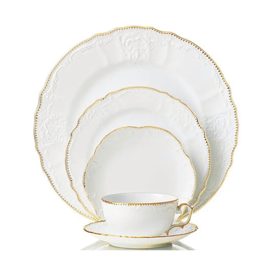 Simply Anna Dinnerware Collection - White & Gold