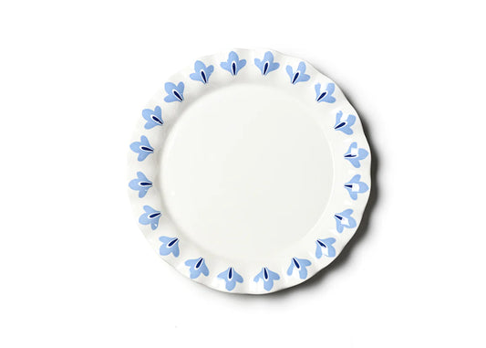 Coton Colors French Blue Sprout Trim Ruffle Round Platter