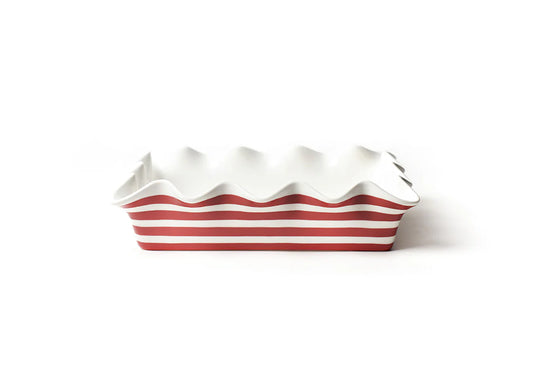 Red Stripe 13 Ruffle Casserole