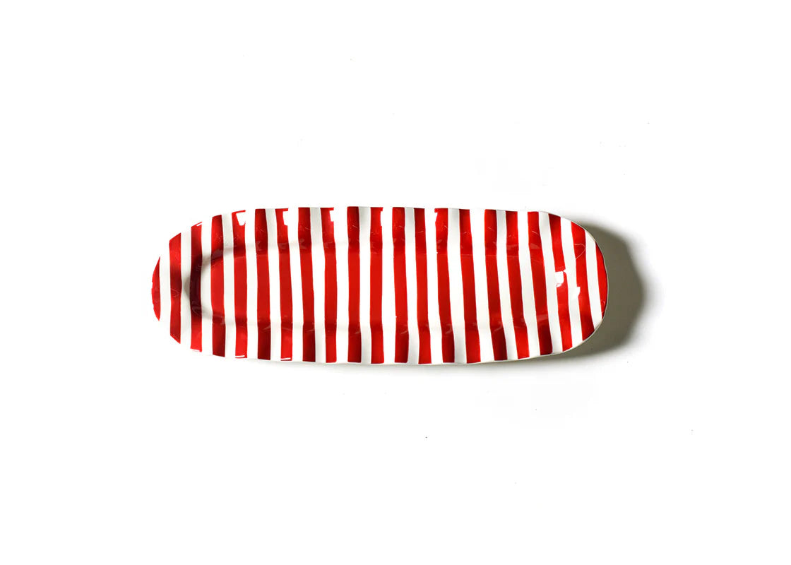 Red Stripe Ruffle Skinny Tray