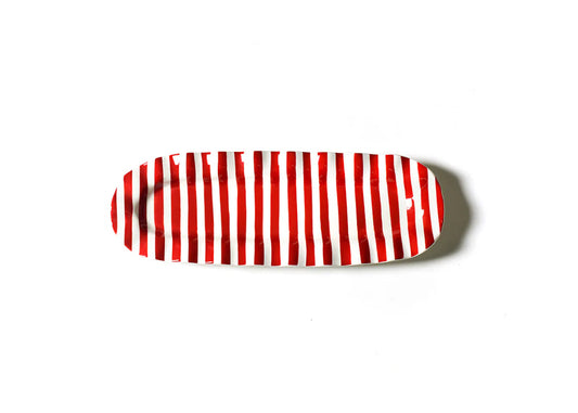 Red Stripe Ruffle Skinny Tray