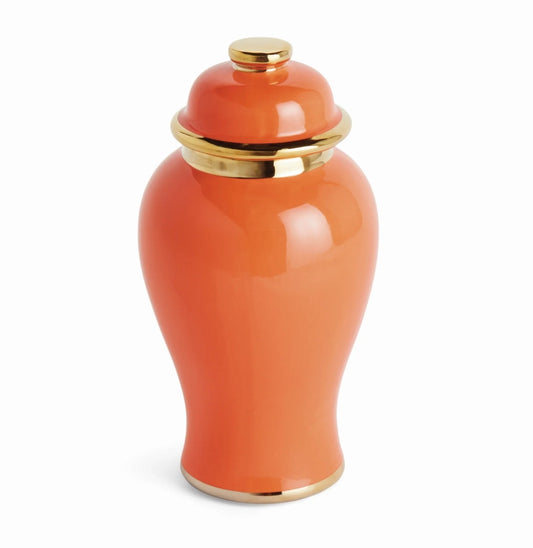 Orange Lidded Ginger Jar - Large