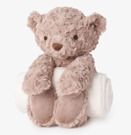 Bear Bedtime Huggie Plush Toy with Blanket
