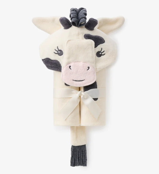 Elegant Baby Cow Hooded Baby Bath Wrap