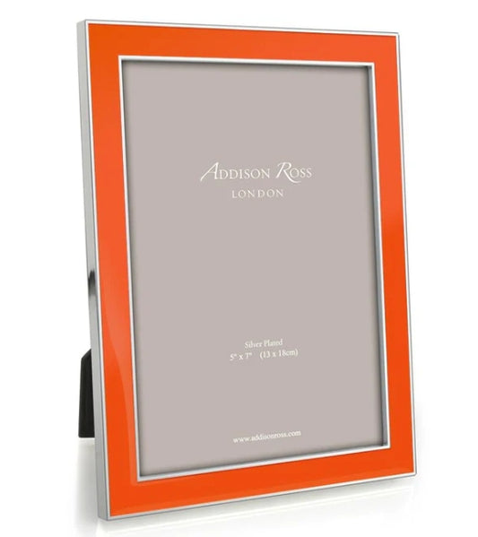 Addison Ross Orange Enamel & Silver Frame - 4x6