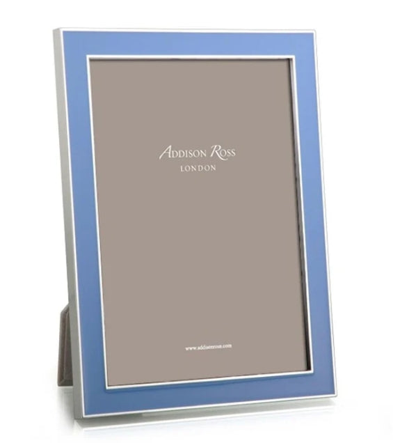 Addison Ross Periwinkle Blue Enamel & Silver Frame - 5x7