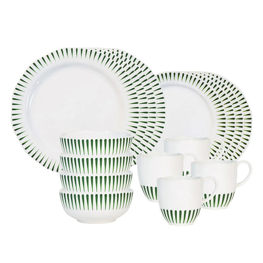 Sitio Stripe Dinnerware - Basil