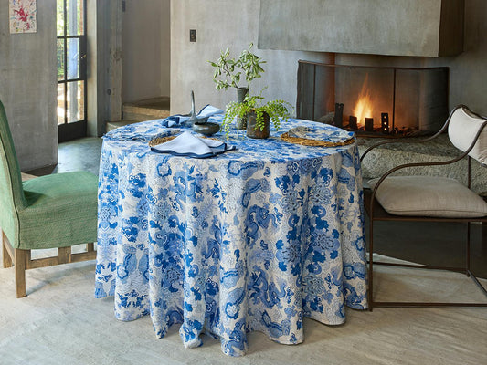 Magic Mountain Porcelain Blue Tablecloth