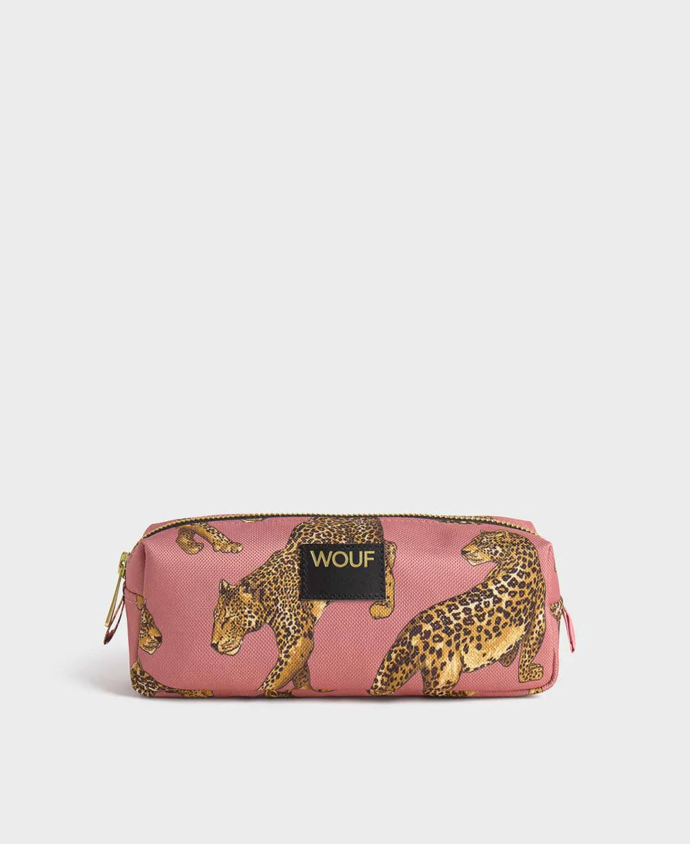 Wouf Blush Leopard Pencil Case