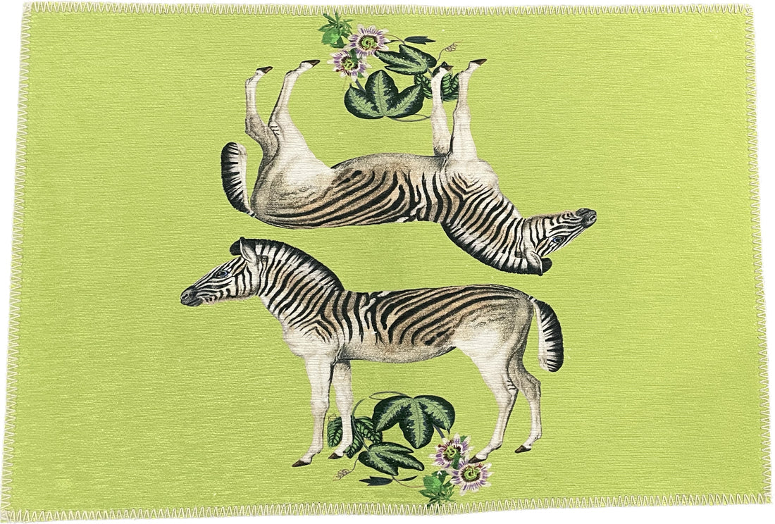 Nicolette Mayer Zebra Seeing Double Teng Chenille Rectangle Rug - 20x30