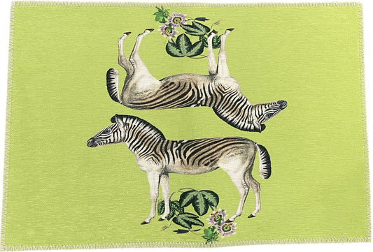 Nicolette Mayer Zebra Seeing Double Teng Chenille Rectangle Rug - 20x30