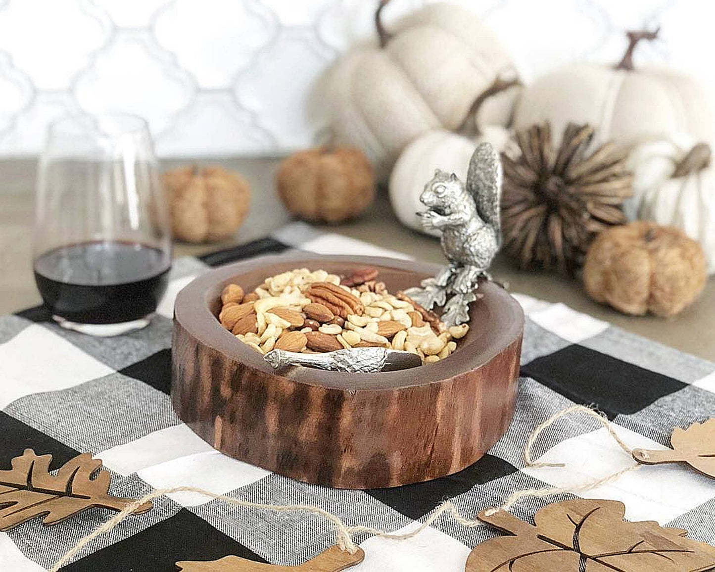 Standing Squirrel Nut Bowl & Scoop