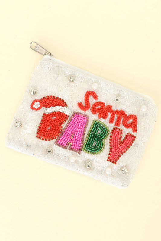 Christmas Santa Baby Jeweled Coin Bag