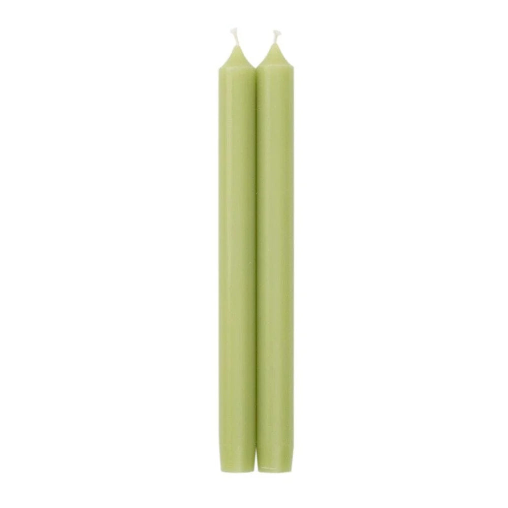 Caspari Moss Green 10" Crown Candles, 1 pair
