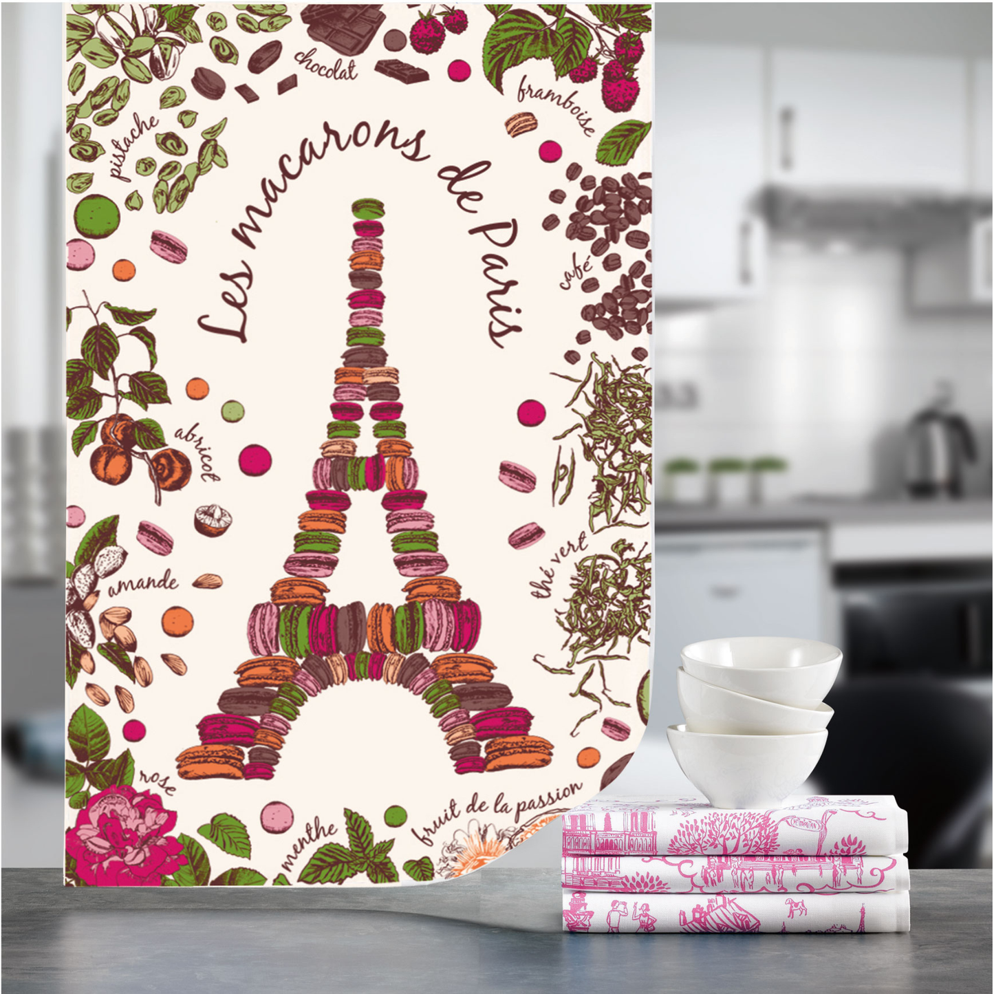 Paris Macaroons Tea Towel