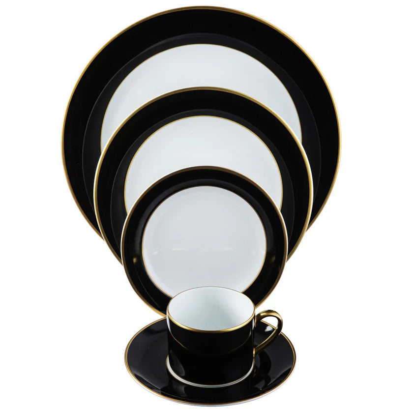 Pickard China ColorSheen Black with Gold - with Monogram