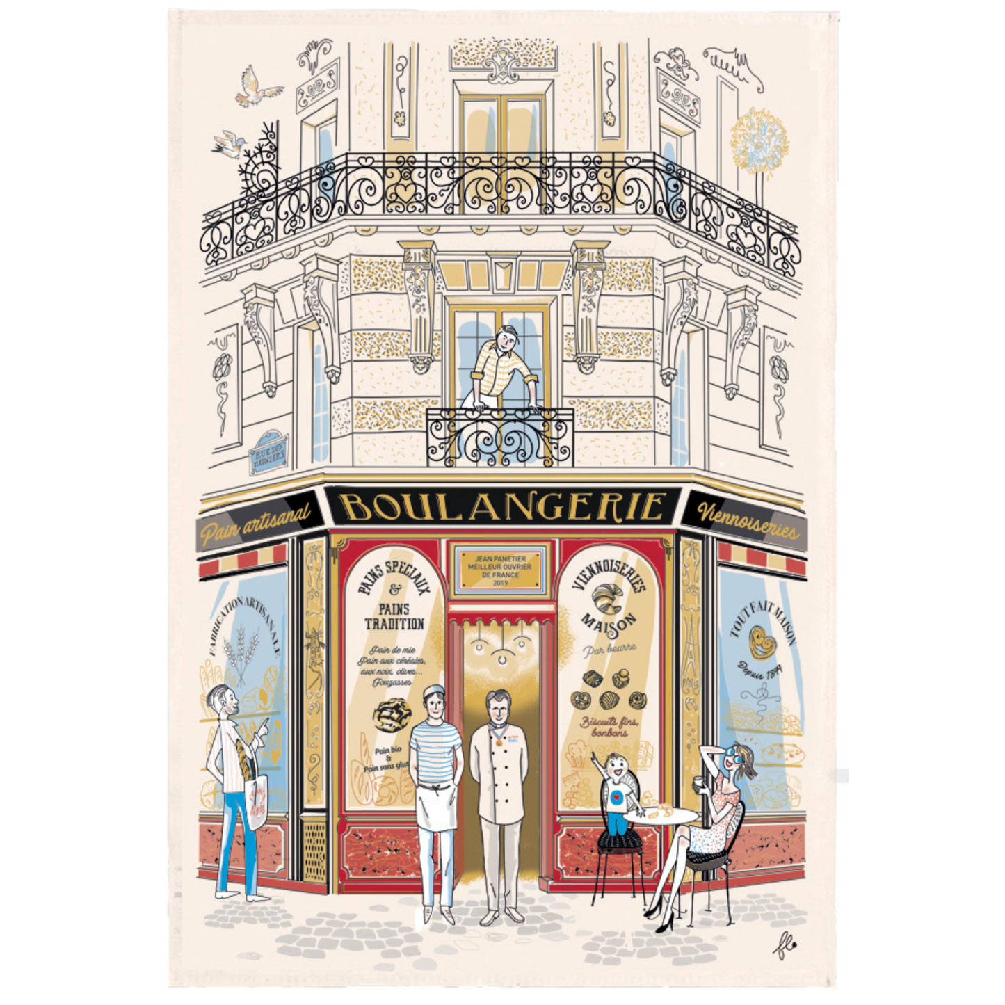 Parisian Shops Tea Towels: Patisserie