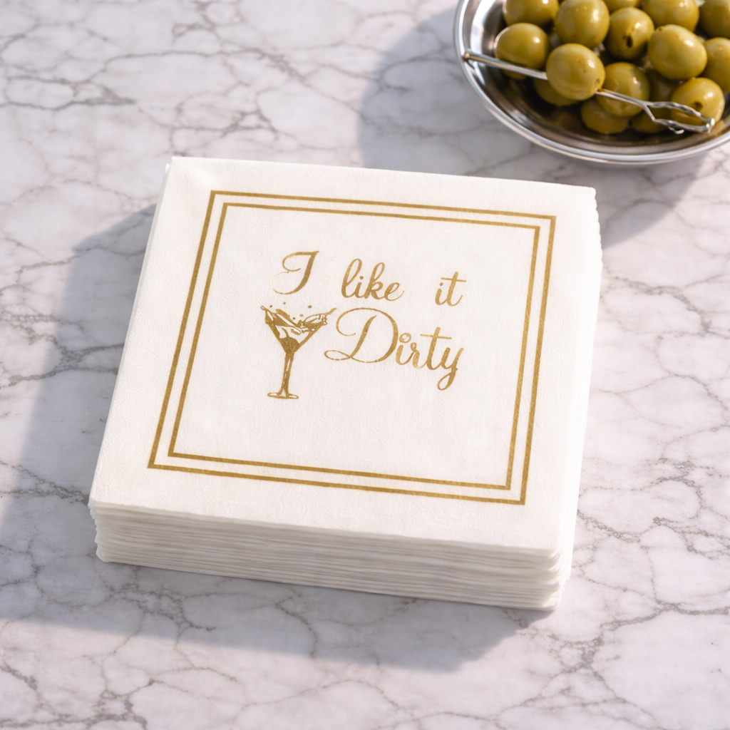 Maven Home Linen-Feel Cocktail Napkins, Dirty