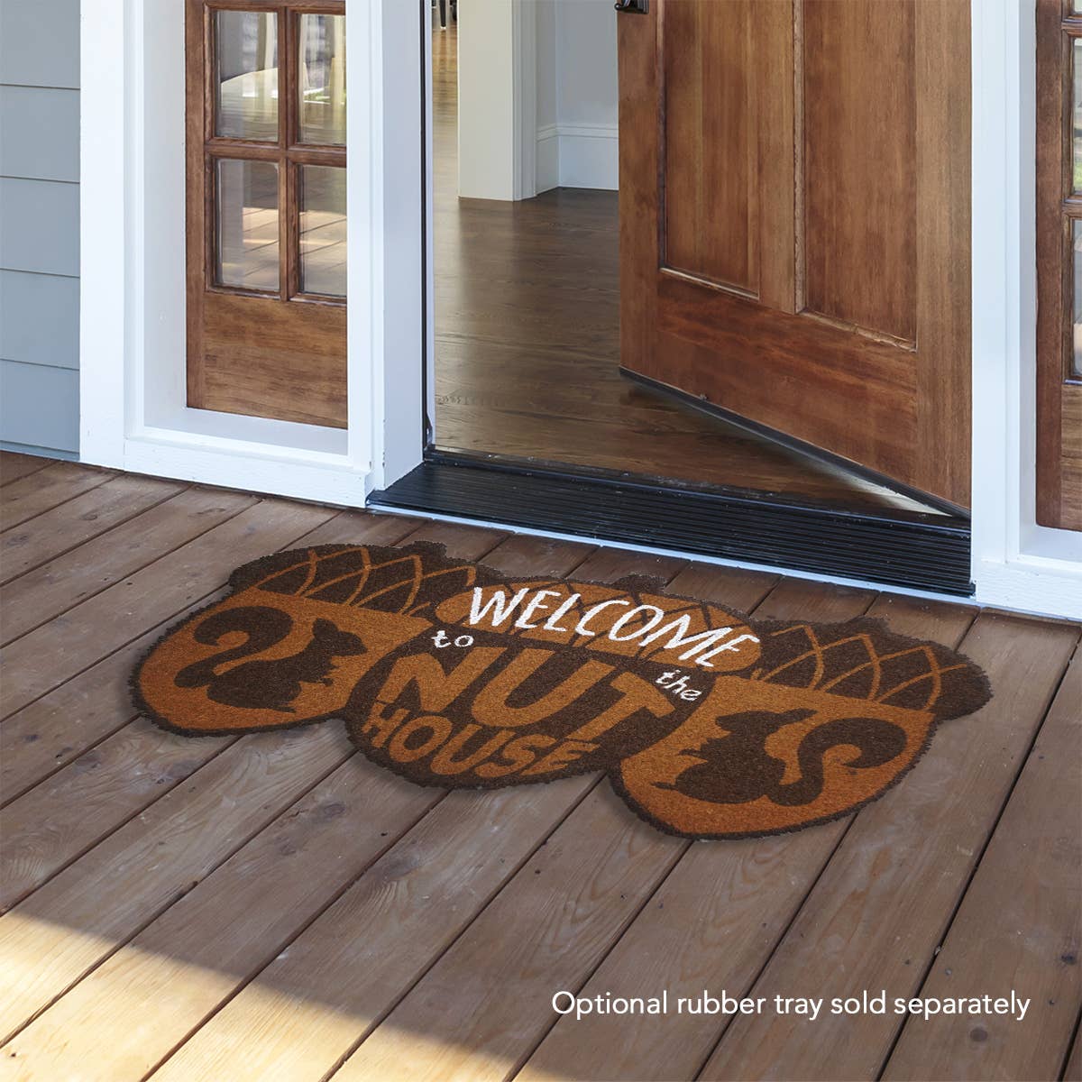 Welcome To The Nuthouse Natural Fiber Coir Doormat (Case  4)