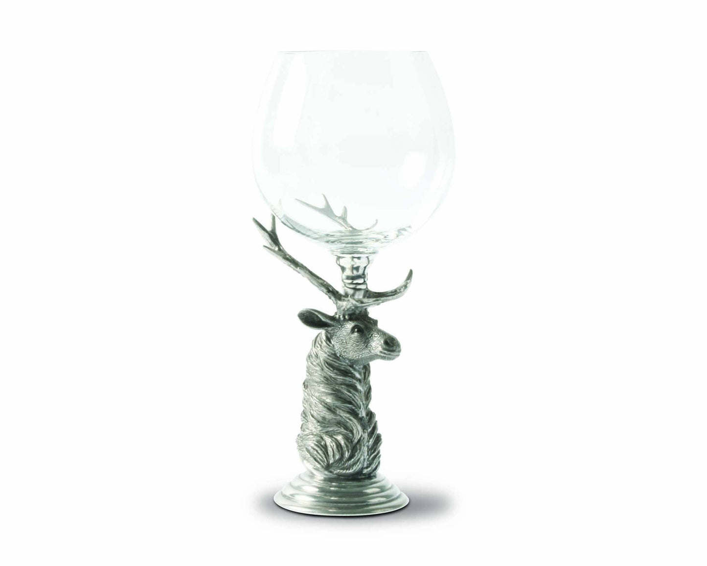 Pewter Elk Stemware: Bordeaux Glass - 9.75" H 21 oz.
