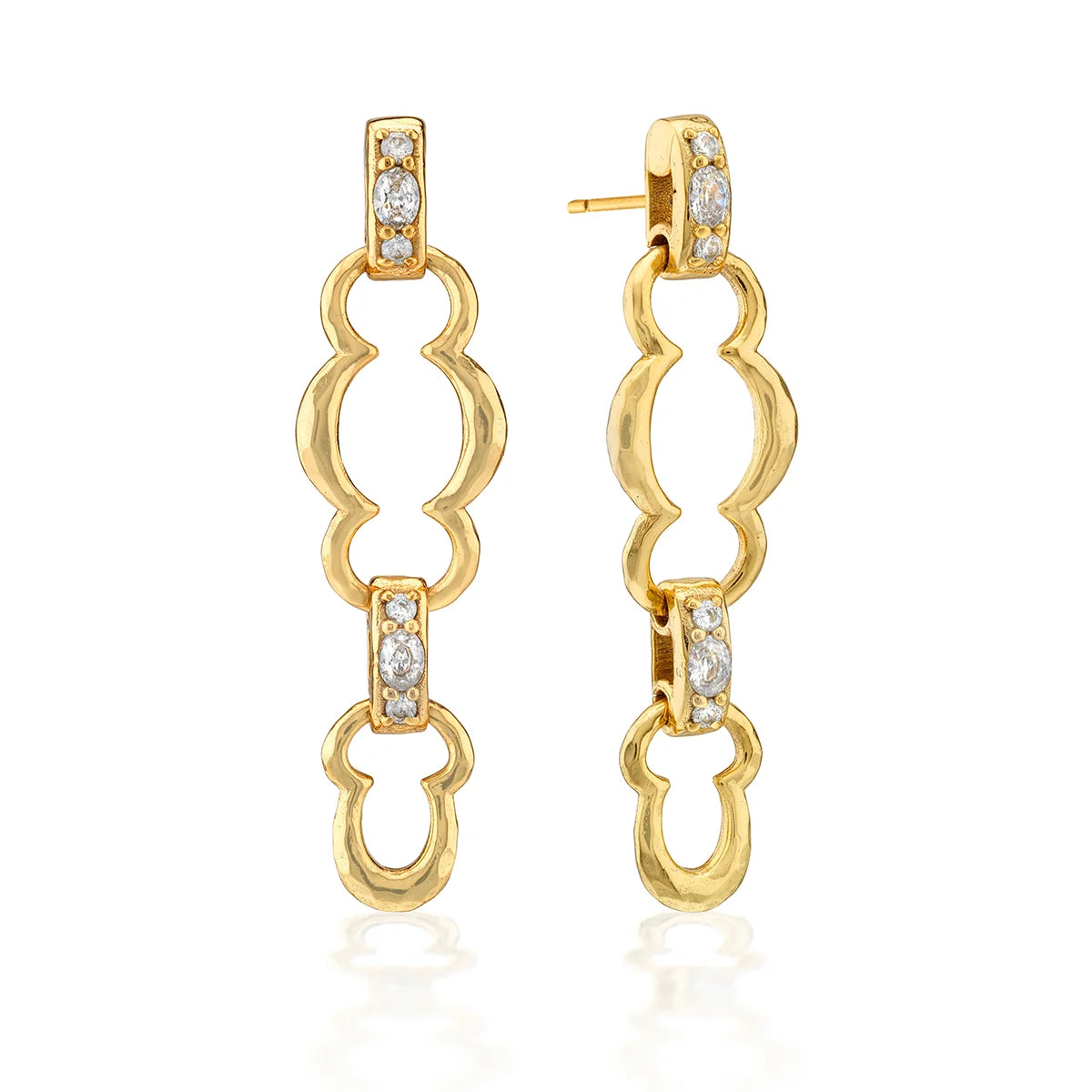 Capucine De Wulf Maharani Grande Double Drop Earrings - Clear Cubic Zirconia