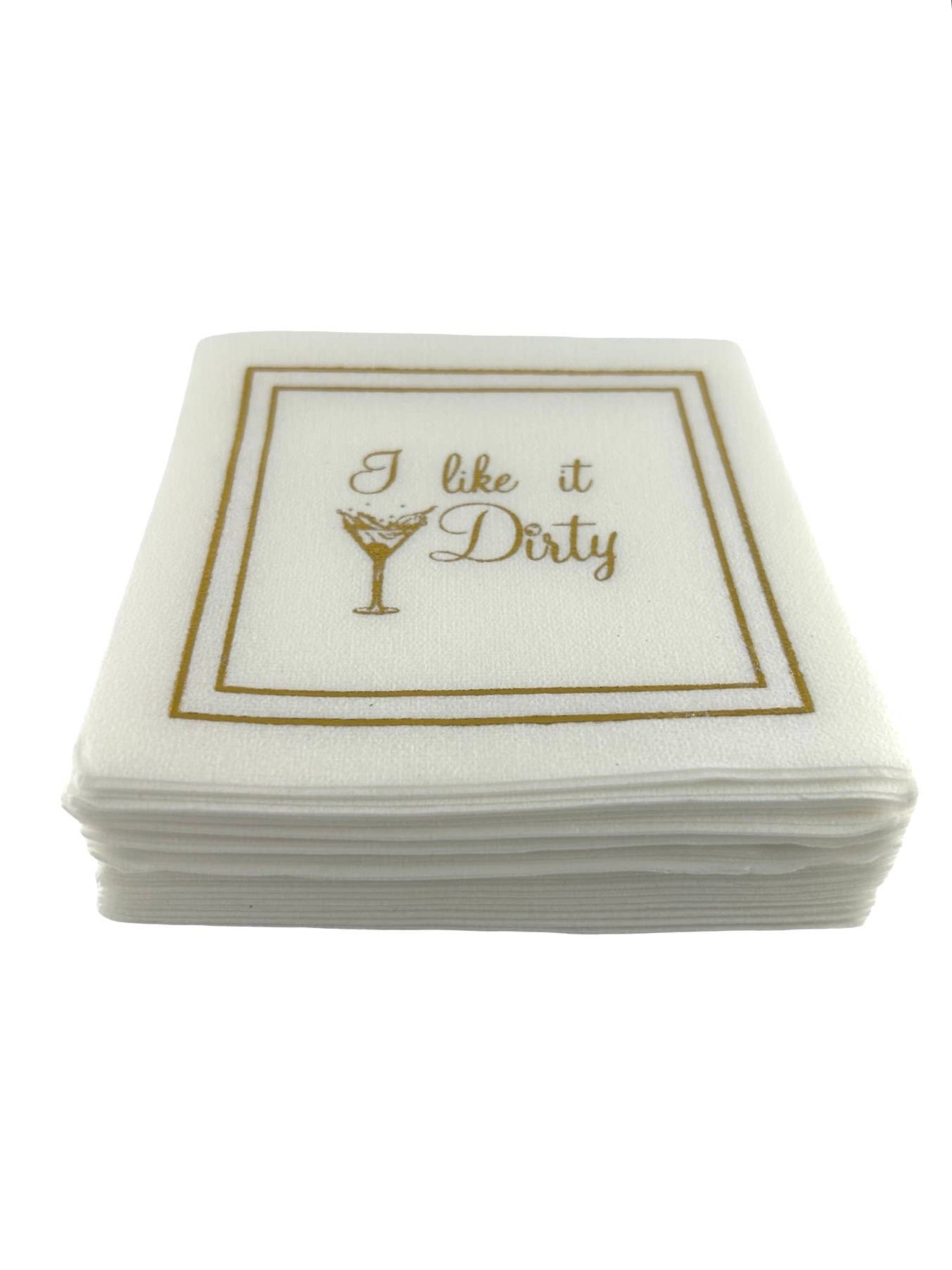 Maven Home Linen-Feel Cocktail Napkins, Dirty