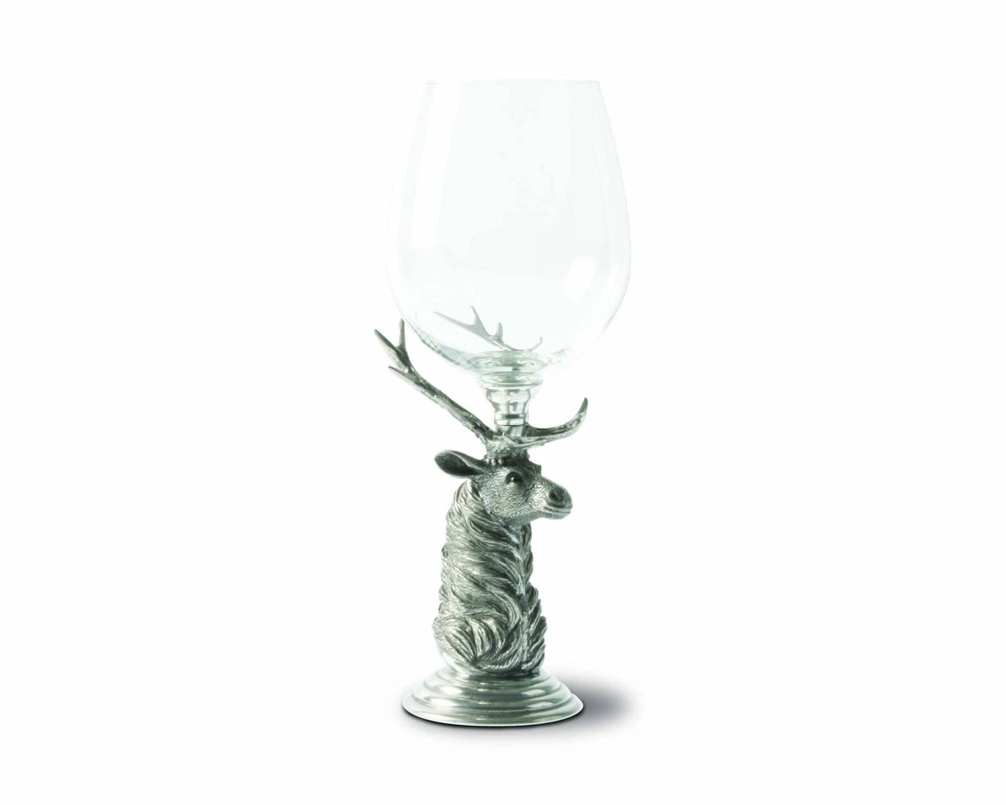 Pewter Elk Stemware: Bordeaux Glass - 9.75" H 21 oz.