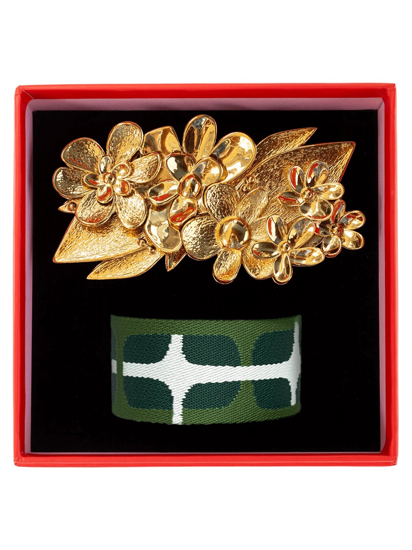 Lesley Evers FLOWERS Belt Buckle with Sausalito Belt Strap