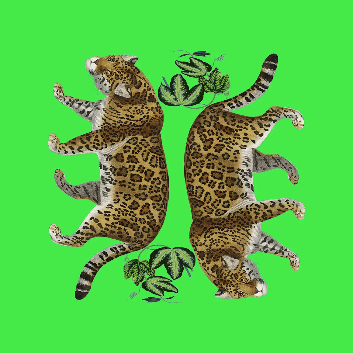 Leopards Seeing Double Green Vanity Tray