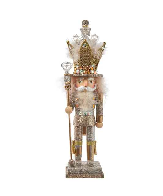 Hollywood Nutcrackers™ Platinum & Gold Glittered Nutcracker - 16 Inch