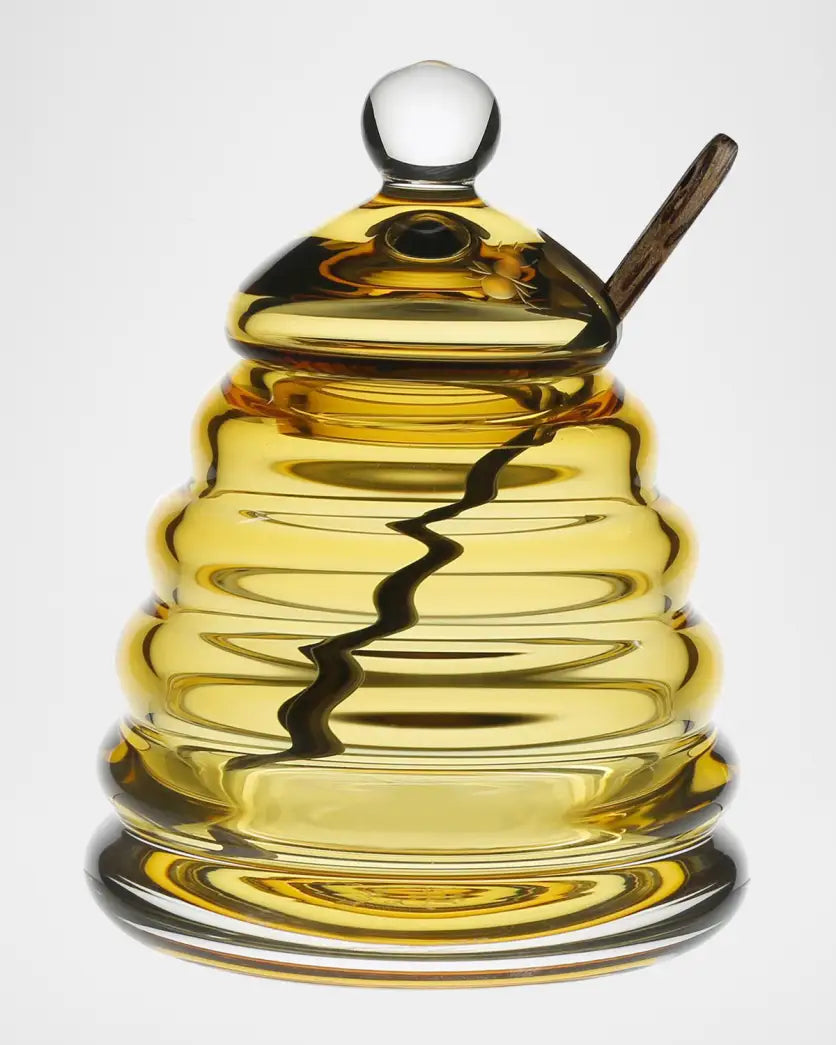 William Yeoward Honeycomb Honey Jar & Spoon