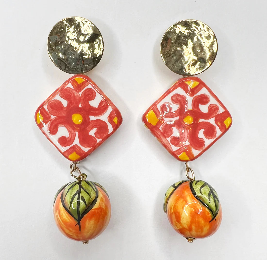 Giallo Tile Ceramic Drop Earring